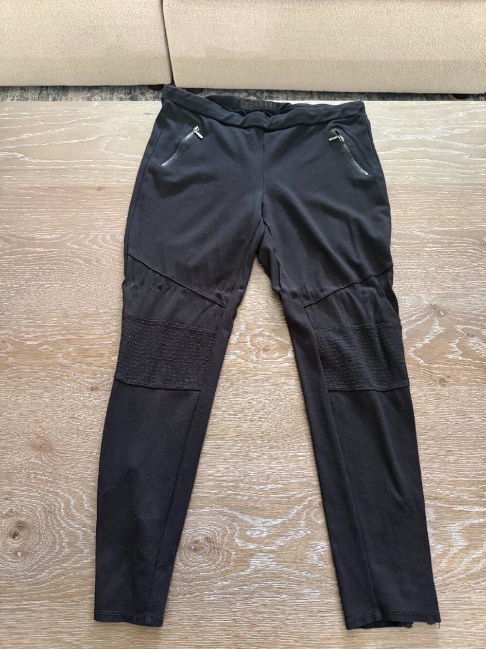 Womens Stitch Fix Tinsel Black Mason Moto zipper detail skinny pant size XL